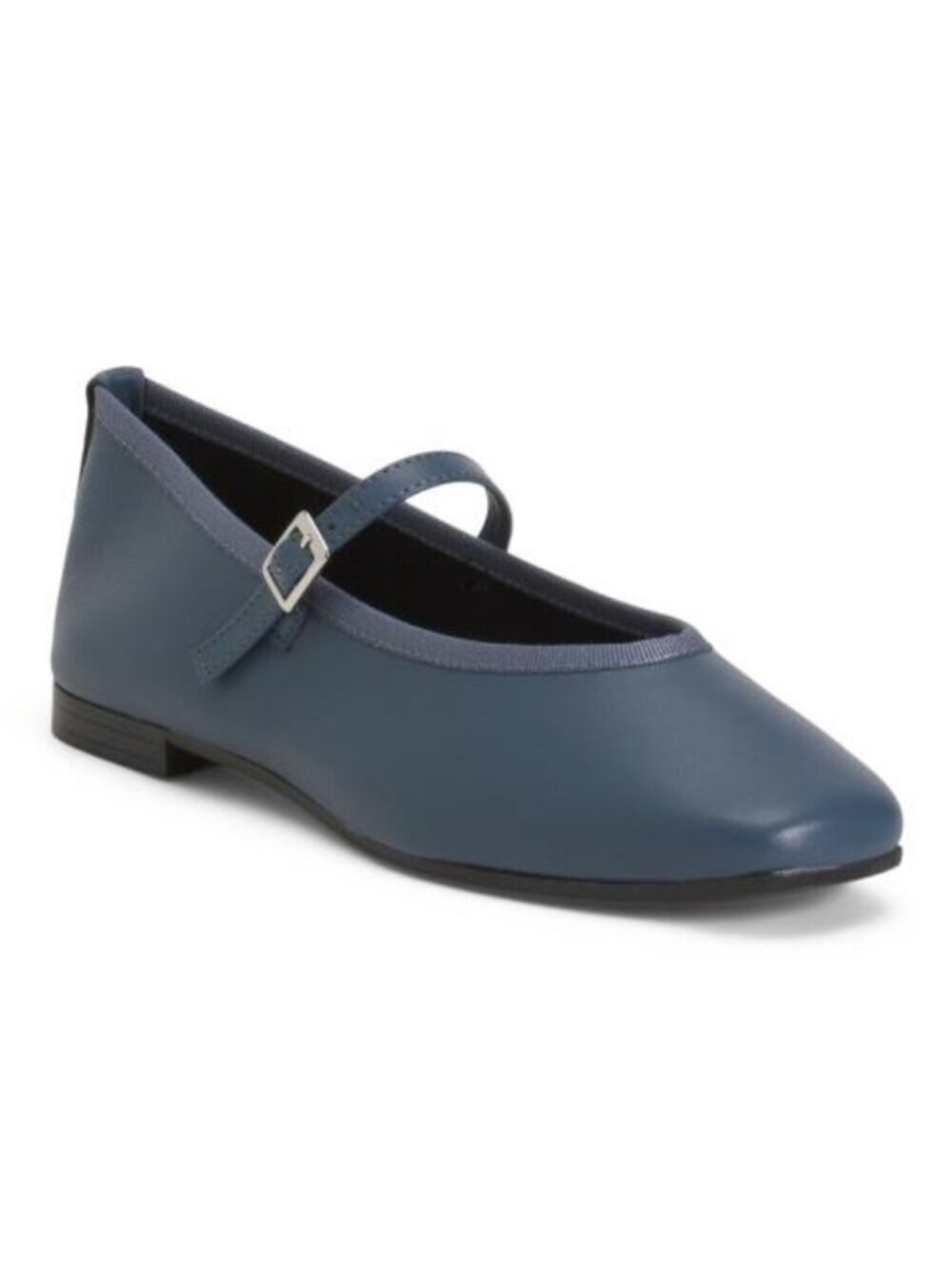 VERDE ROSMARINO Made In Italy Leather Square Toe Ballerina Flats